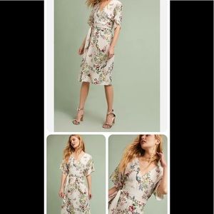 DRA Anthropologie kimono floral dress size 0. MIDI length